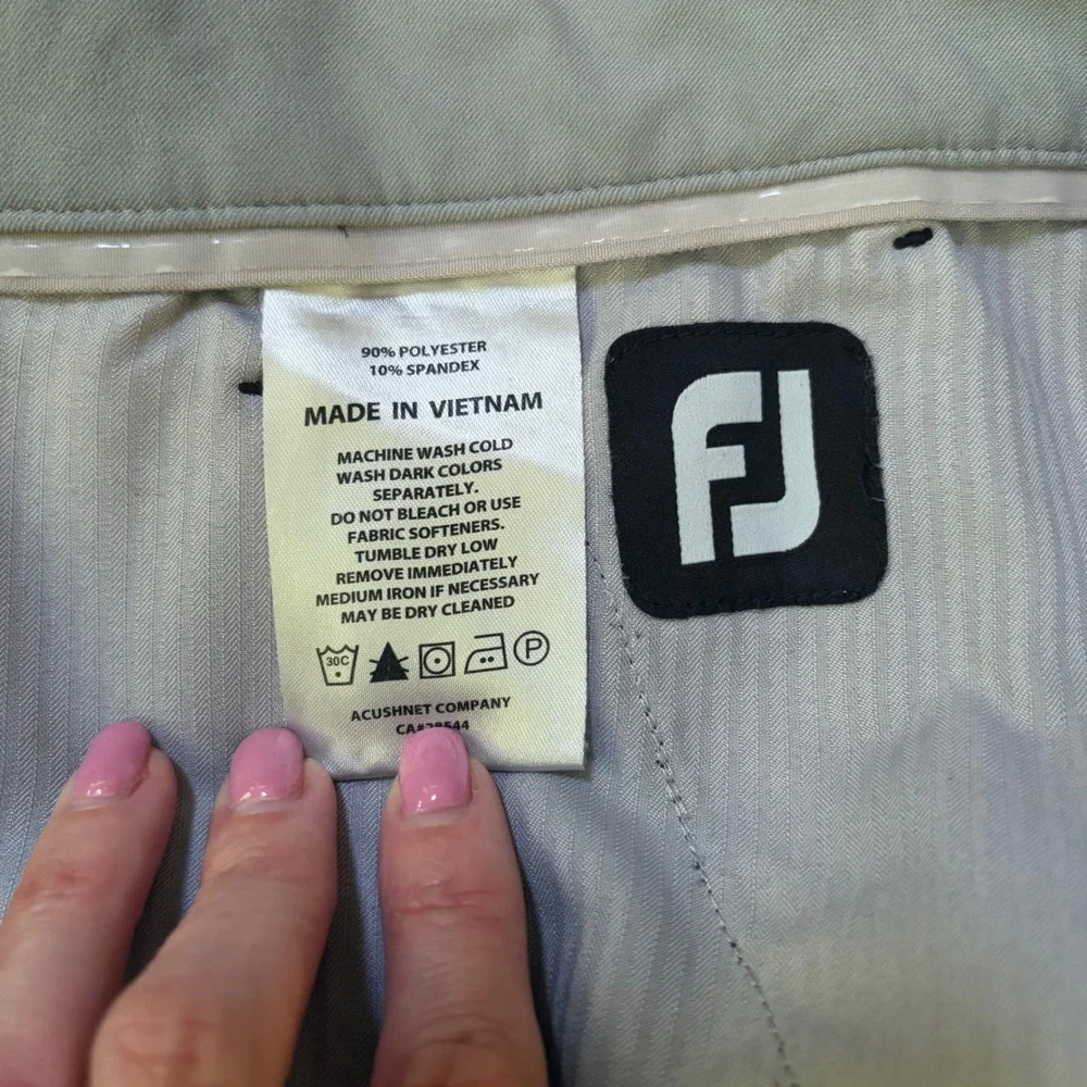 FootJoy Mens Performance Golf Pants Black Stretch Flat Front W36 L30 Athletic